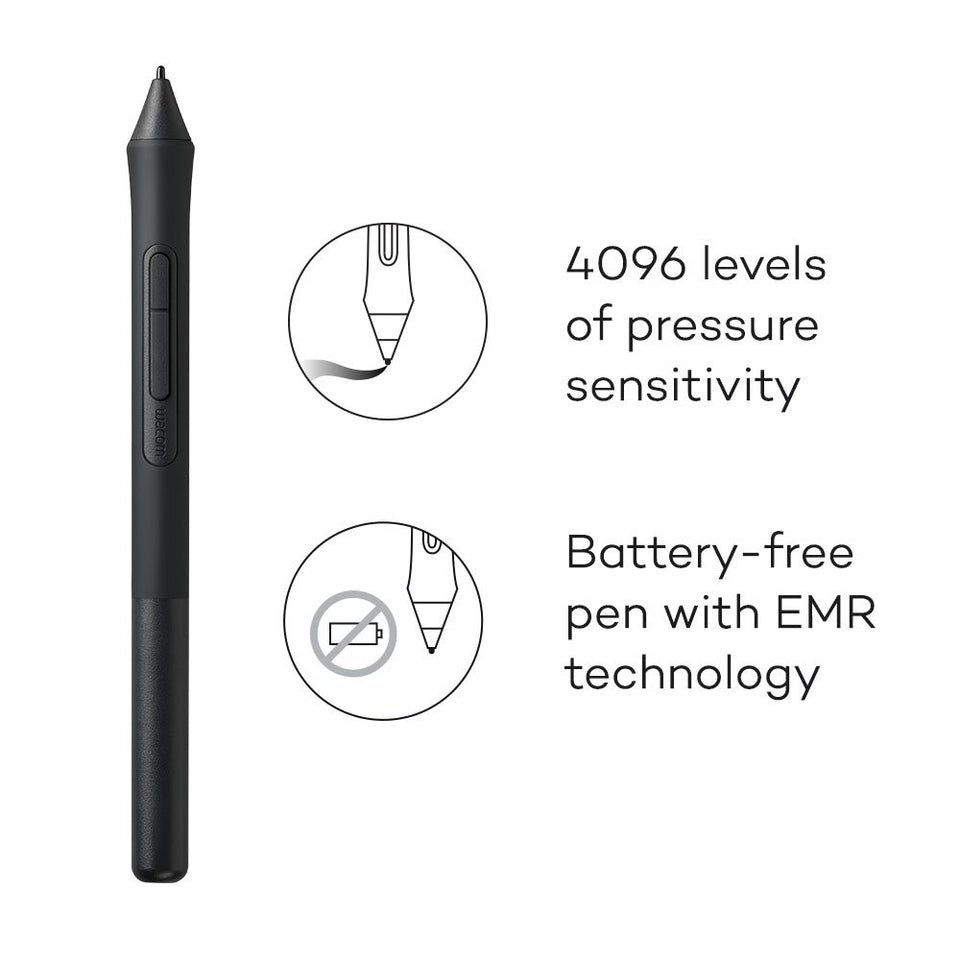 Wacom Intuos Wireless Graphics Drawing Tablet with 2 Bonus Software included, 7.9" x 6.3", Black (CTL4100WLK0)