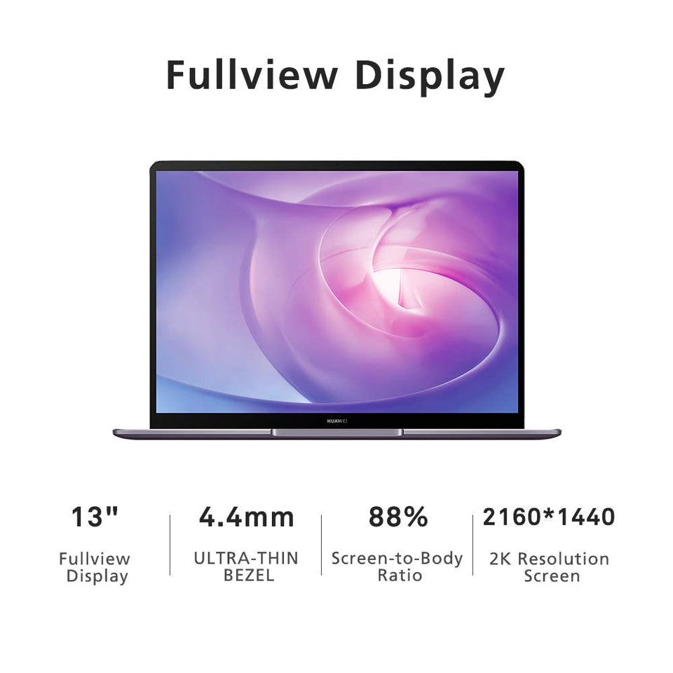 Huawei MateBook 13, 13", Intel i5-8265U 8va gen, 1.6Ghz, 8GB RAM, 256GB SSD, Windows 10 Home (Wright-W19A)